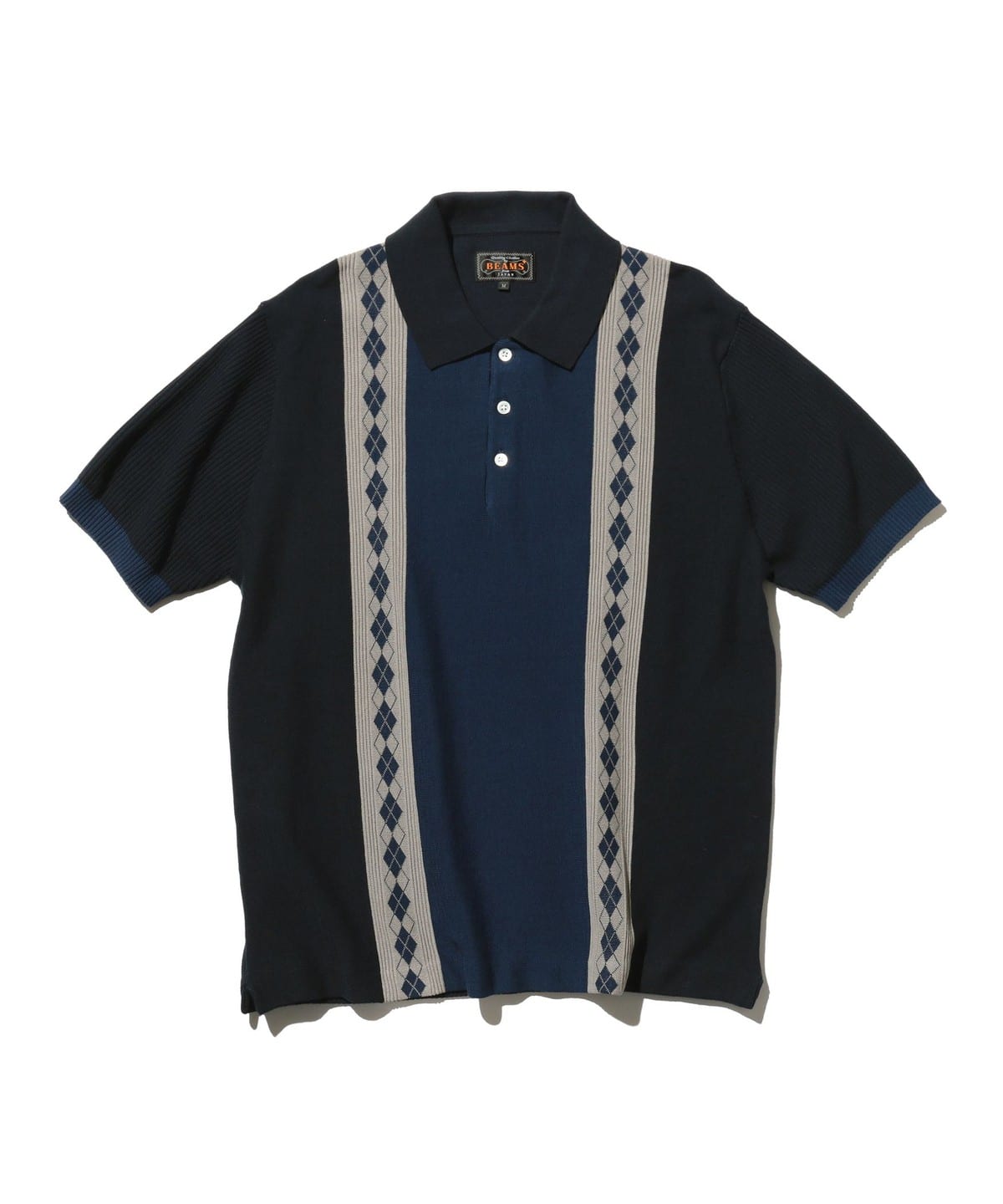Knit Polo Stripe Argyle シャツ・ブラウス MEN NAVY L Knit Polo Stripe Argyle シャツ・ブラウス MEN NAVY L