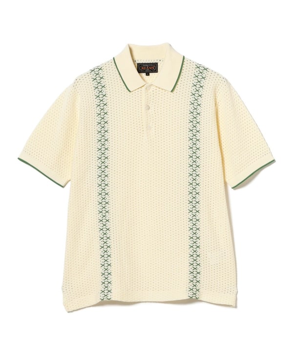 BEAMS PLUS（ビームス プラス）Knit Polo Mesh Stripe（シャツ