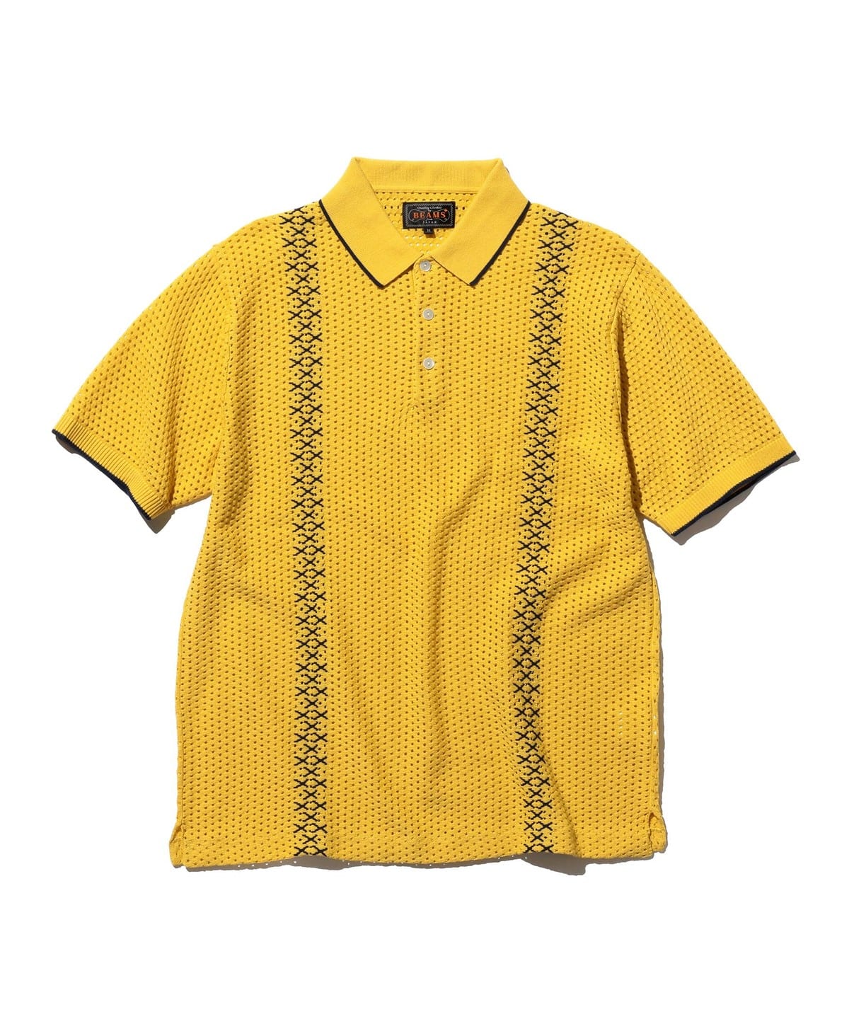 Knit Polo Mesh Stripe シャツ・ブラウス MEN YELLOW S Knit Polo Mesh Stripe シャツ・ブラウス MEN YELLOW S
