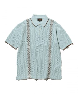 Knit Polo Mesh Stripe