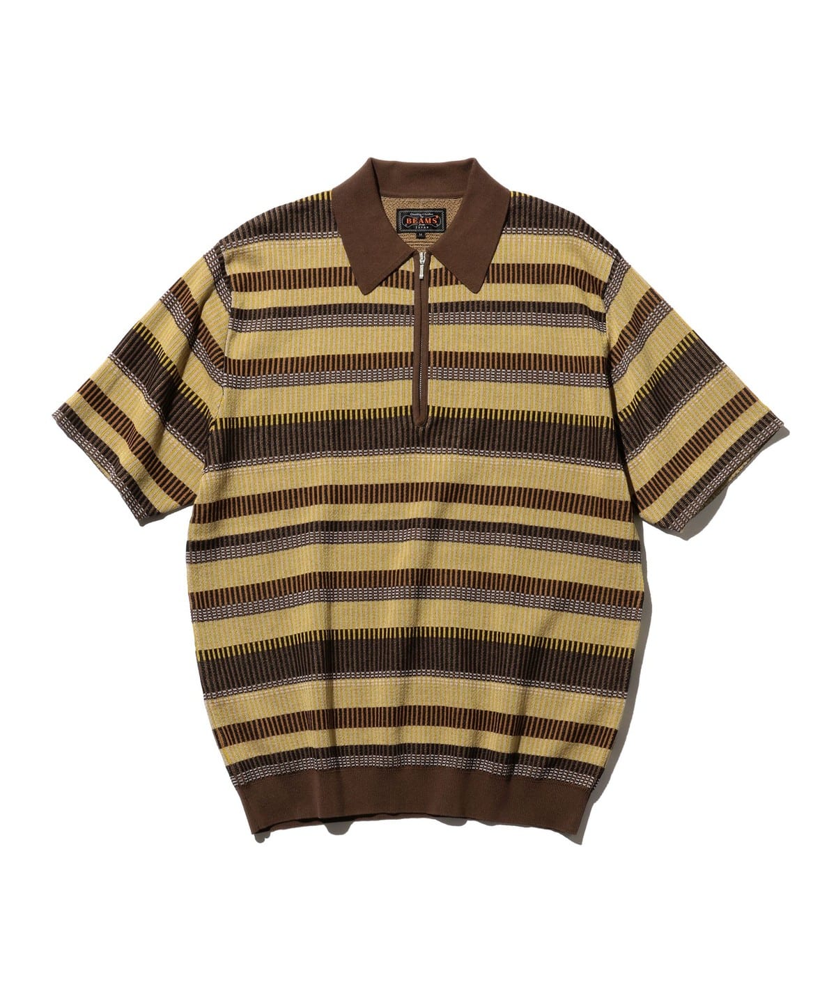Half Zip Knit Polo シャツ・ブラウス MEN BROWN XL Half Zip Knit Polo シャツ・ブラウス MEN BROWN XL