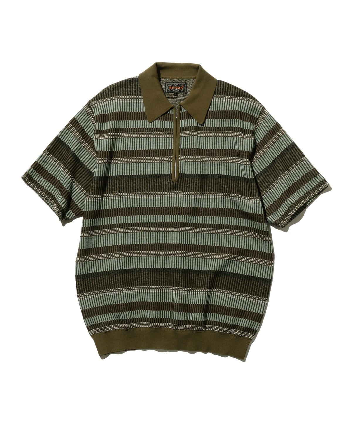 Half Zip Knit Polo シャツ・ブラウス MEN OLIVE L Half Zip Knit Polo シャツ・ブラウス MEN OLIVE L