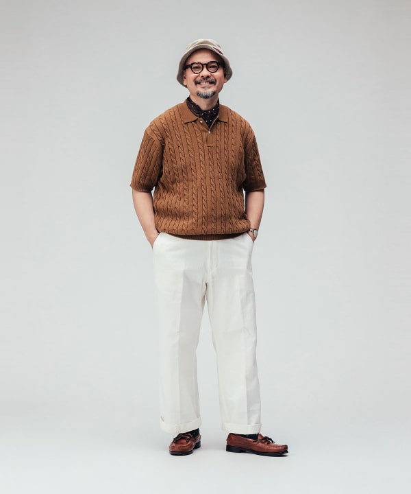 Knit Polo Cable Model：H 183cm Size：XL
