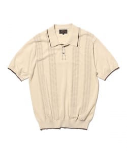 Knit Polo Raised Pattern Jacquard Line