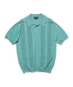 Knit Polo Raised Pattern Jacquard Line