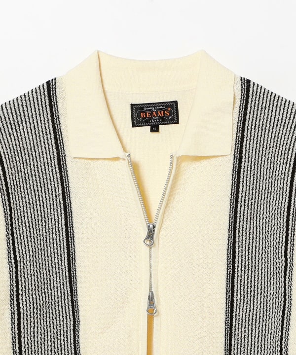 BEAMS PLUS（ビームス プラス）Zip Knit Polo Stripe（シャツ