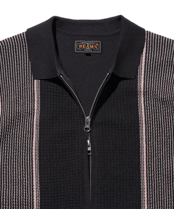BEAMS PLUS（ビームス プラス）Zip Knit Polo Stripe（シャツ