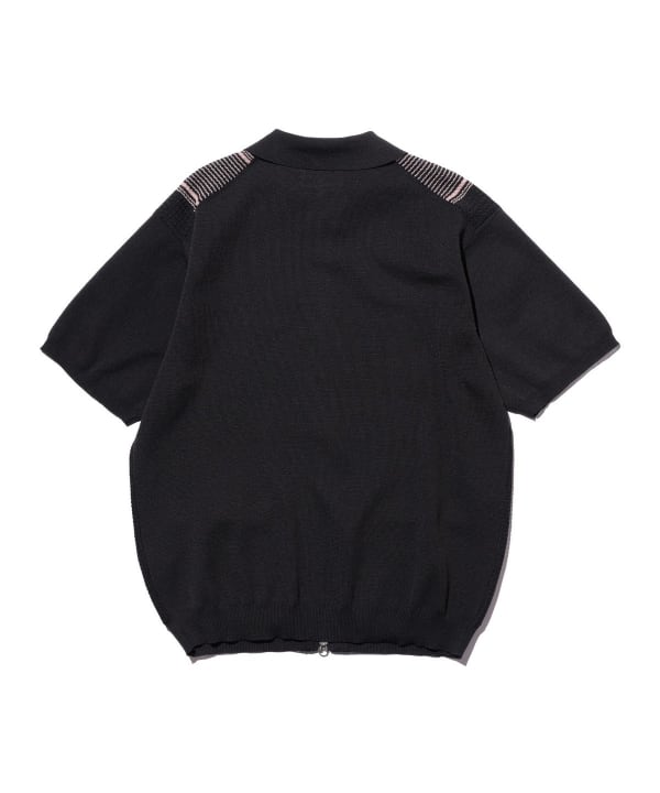 トップス polo shirt / BEAMS BEAMS PLUS（ビームス プラス）Zip Knit Polo Stripe（シャツ