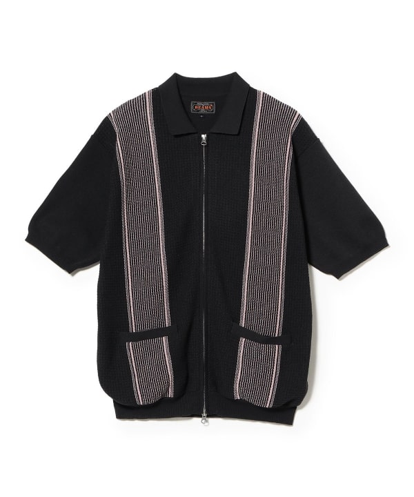 BEAMS PLUS（ビームス プラス）Zip Knit Polo Stripe（シャツ