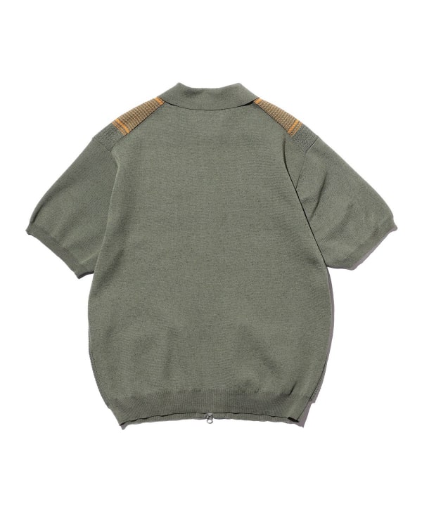 BEAMS PLUS（ビームス プラス）Zip Knit Polo Stripe（シャツ