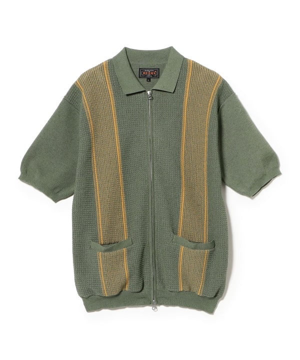 BEAMS PLUS（ビームス プラス）Zip Knit Polo Stripe（シャツ