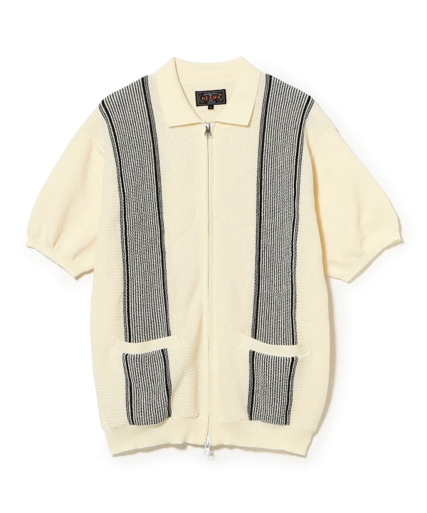 BEAMS PLUS（ビームス プラス）Zip Knit Polo Stripe（シャツ