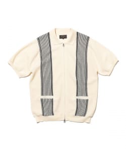 Zip Knit Polo Stripe