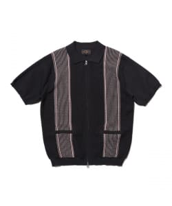 Zip Knit Polo Stripe