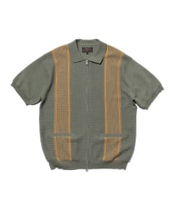 Zip Knit Polo Stripe