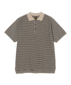 【別注】BATONER / KNIT POLO SHIRT HORIZONTAL MICRO STRIPE