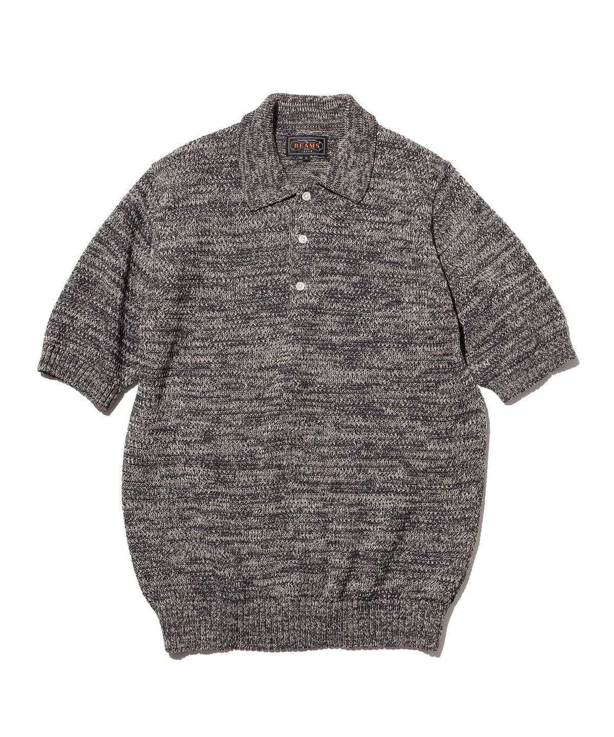 トップス polo shirt / BEAMS BEAMS PLUS（ビームス プラス）Zip Knit Polo Stripe（シャツ