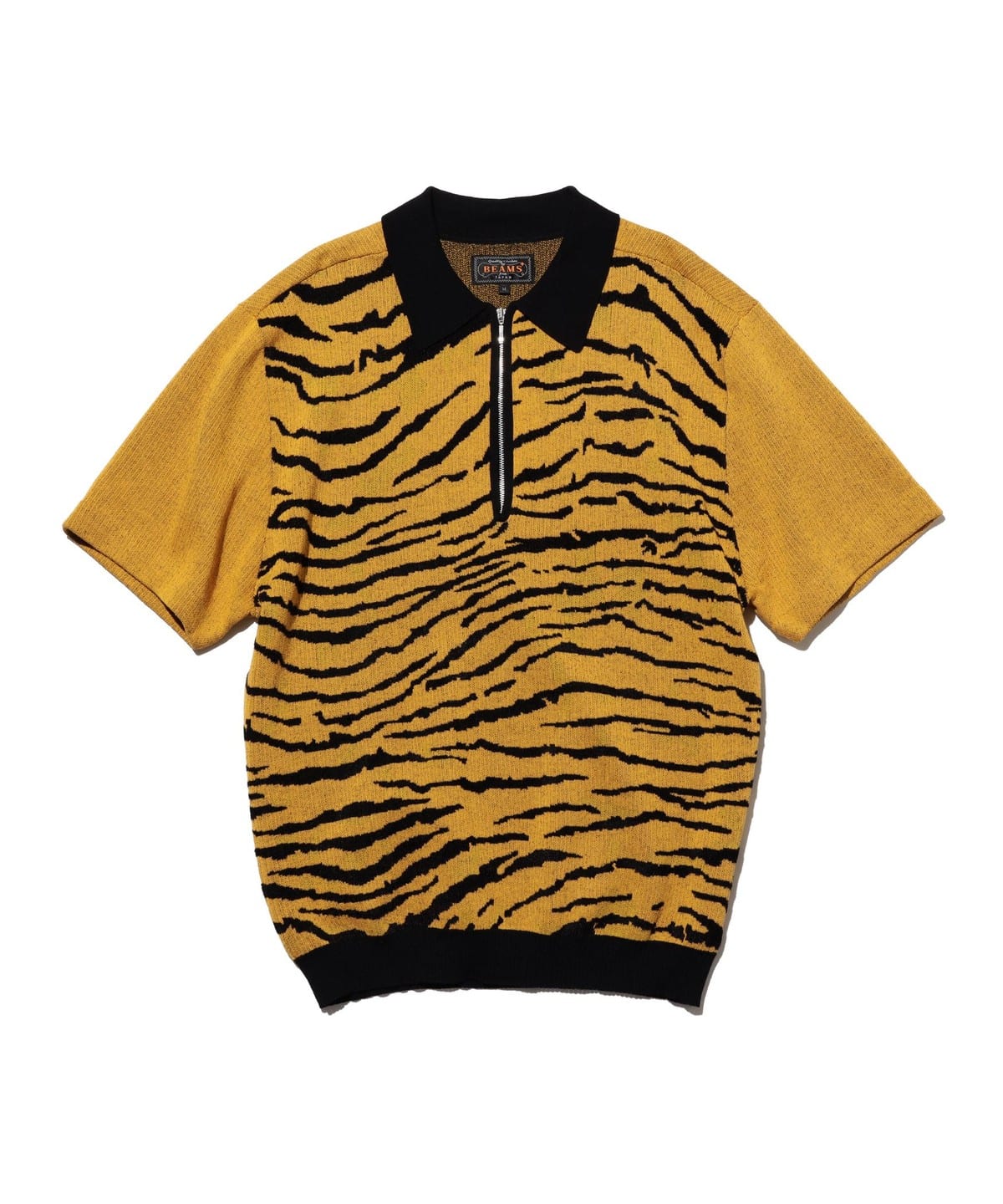 BEAMS PLUS（ビームス プラス）Half Zip Knit Polo Animal Jacquard