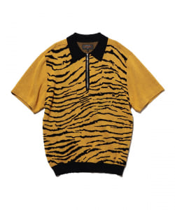 Half Zip Knit Polo Animal Jacquard