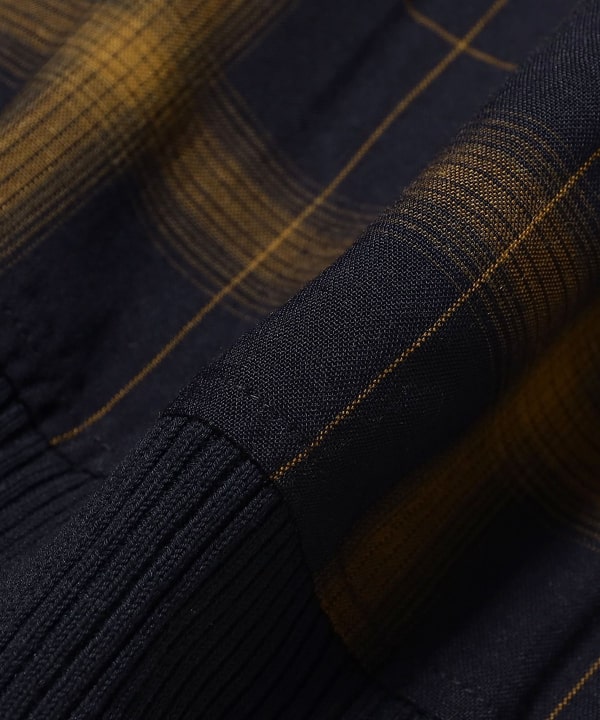 Half Zip Panel Polo Ombre Plaid