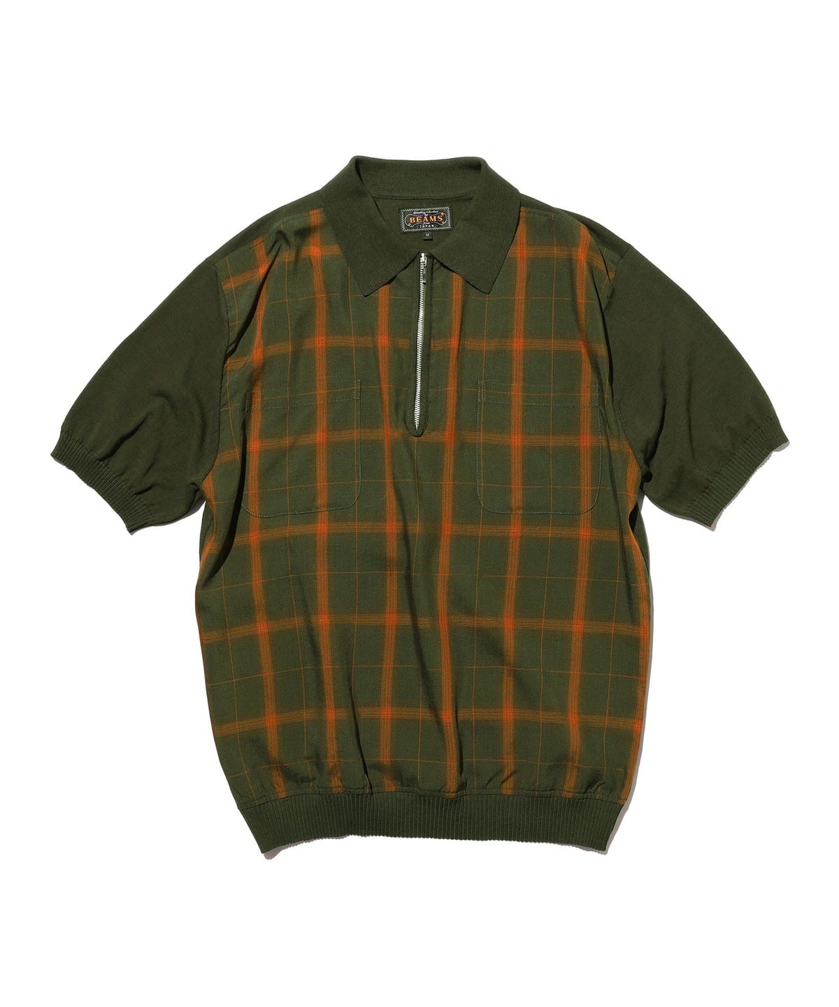 BEAMS PLUS BEAMS PLUS Zip Panel Polo Ombre Plaid (Shirts, Blouses
