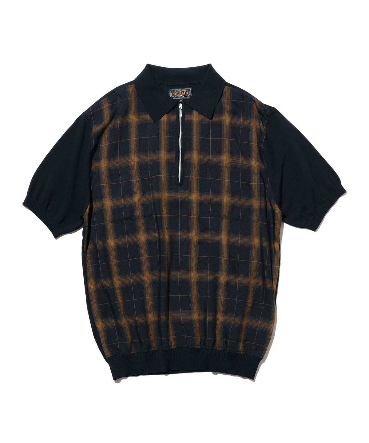 BEAMS PLUS BEAMS PLUS Zip Panel Polo Ombre Plaid (Shirts, Blouses
