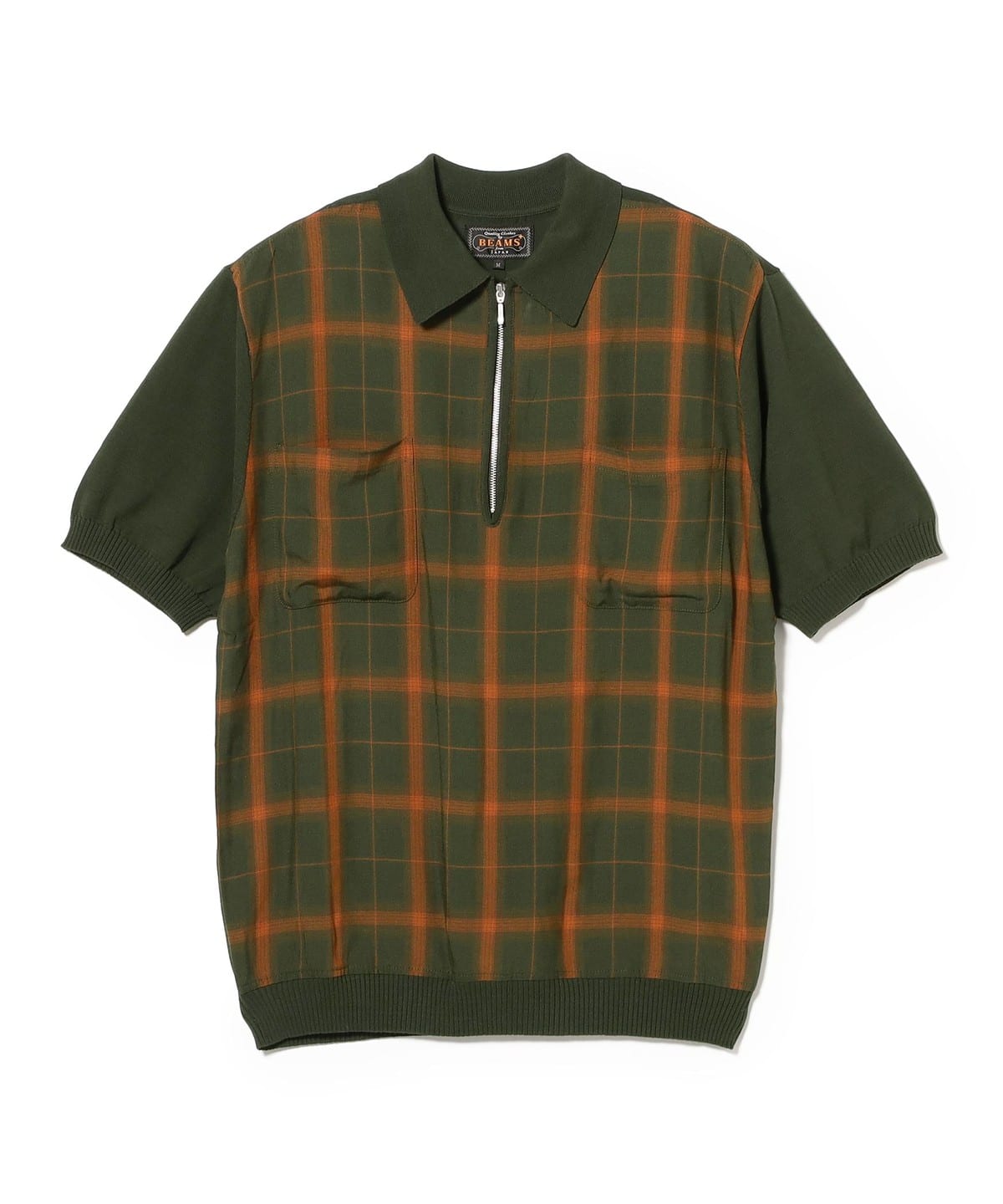 BEAMS PLUS BEAMS PLUS Zip Panel Polo Ombre Plaid (Shirts, Blouses