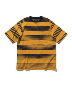 ▲BEAMS PLUS / ネップ ホリゾンタルストライプ ポケット Tシャツ