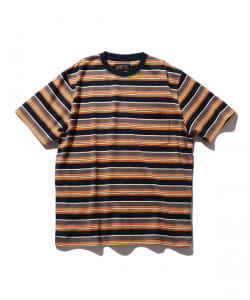 ▲BEAMS PLUS / マルチカラー ボーダー ポケットTシャツ