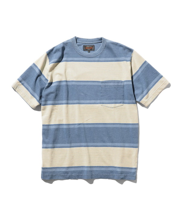 BEAMS BOY INDIGO STRIPE CUSHION クッションサイズ43×43 - クッション