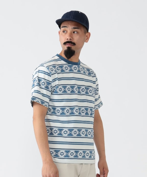 BEAMS PLUS（ビームス プラス）Pocket Tee Indigo Jacquard