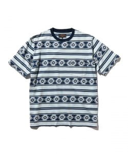 Pocket Tee Indigo Jacquard Stripe