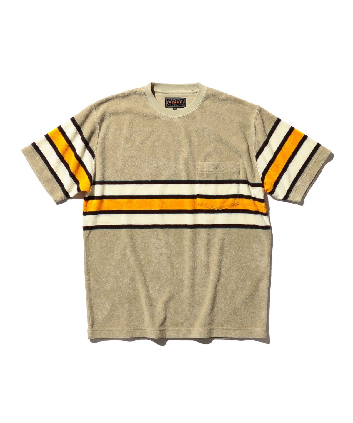 Pocket Tee Stripe Pile Tシャツ・カットソー MEN BEIGE XL Pocket Tee Stripe Pile Tシャツ・カットソー MEN BEIGE XL