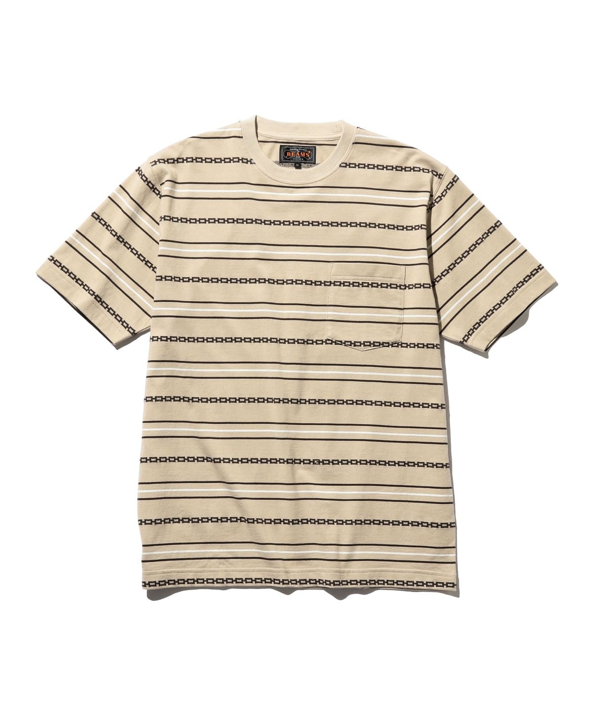 Pocket Tee Jacquard Stripe Tシャツ・カットソー MEN BEIGE XL Pocket Tee Jacquard Stripe Tシャツ・カットソー MEN BEIGE XL