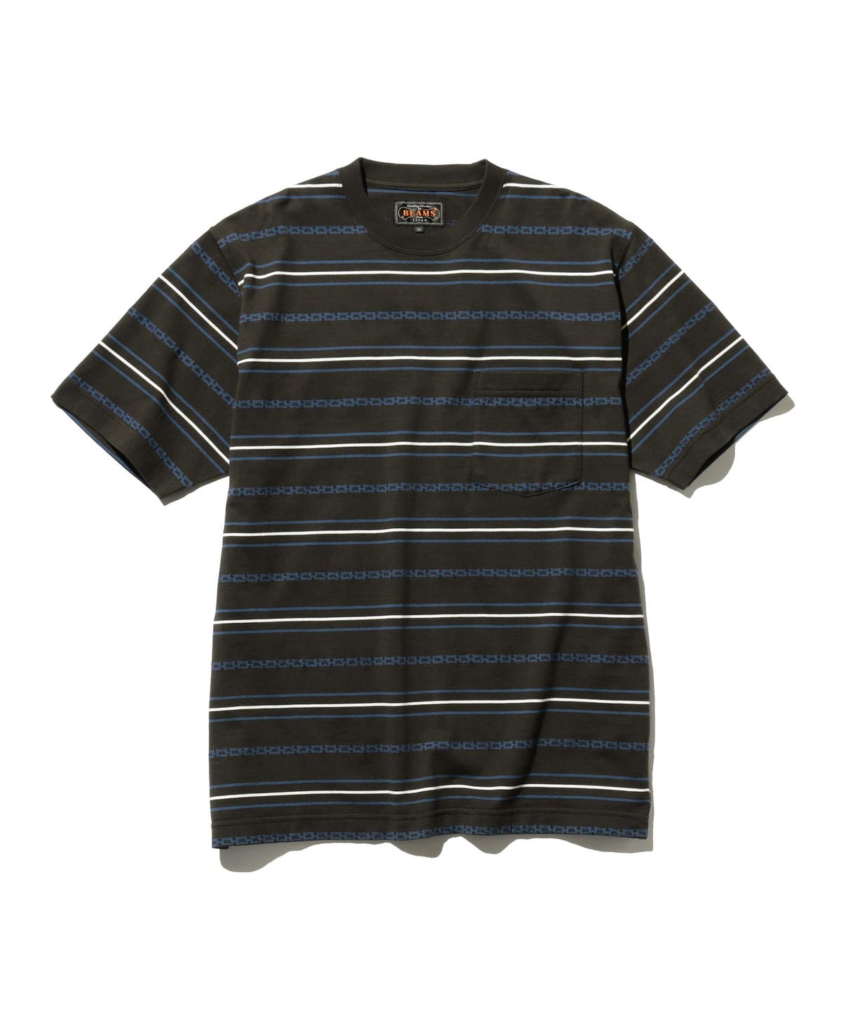 Pocket Tee Jacquard Stripe Tシャツ・カットソー MEN BROWN L Pocket Tee Jacquard Stripe Tシャツ・カットソー MEN BROWN L