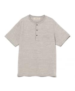 【別注】REMI RELIEF / Henley Neck Pocket T-shirt Heather Grey