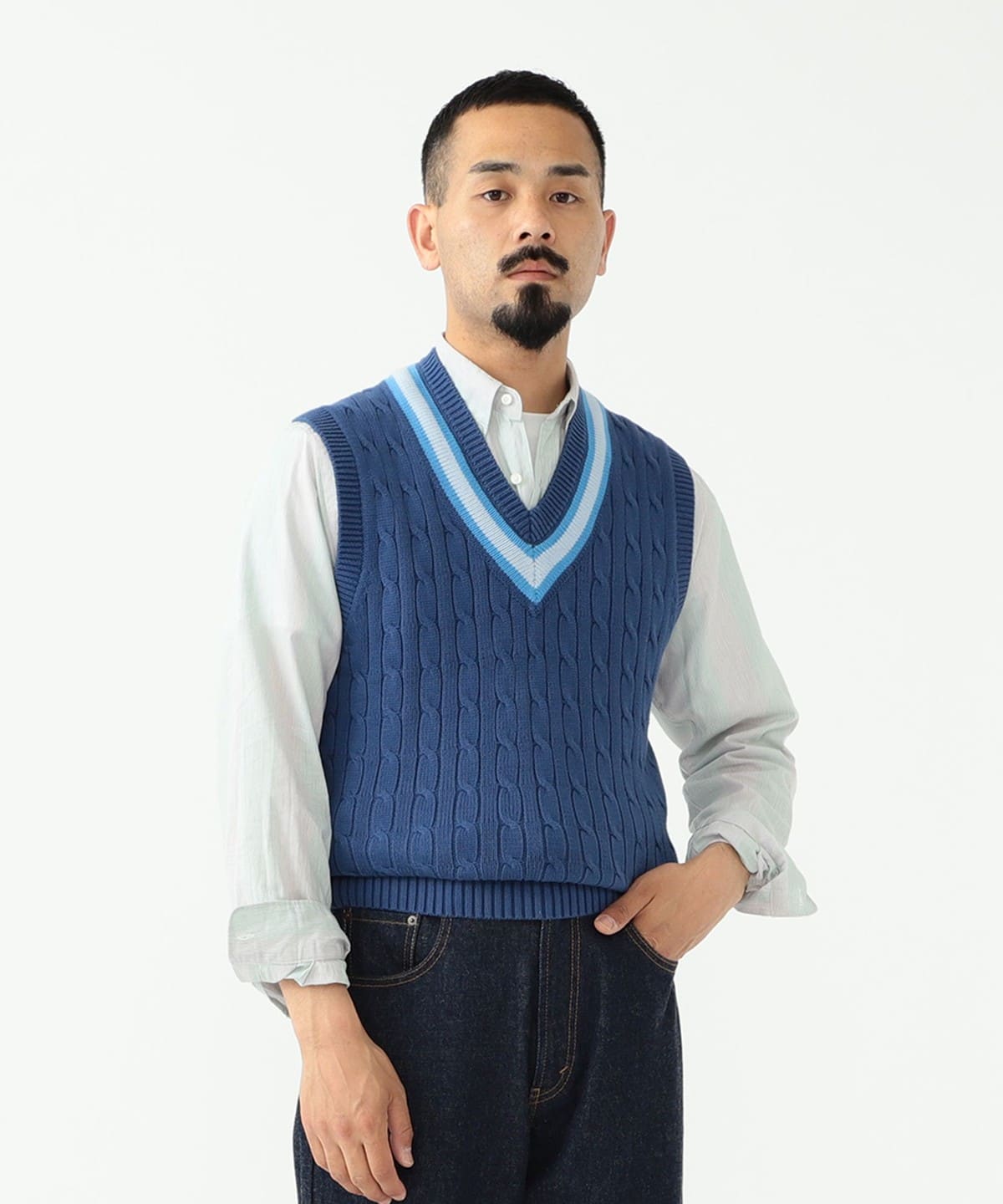 BEAMS PLUS [BEAMS PLUS] ALAN PAINE /别住Cotton Criket Vest (上衣 