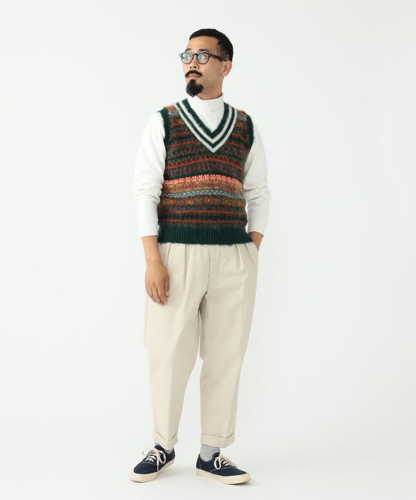 BEAMS PLUS gim × BEAMS PLUS / 別注Shaggy Fair Isle Cricket Vest