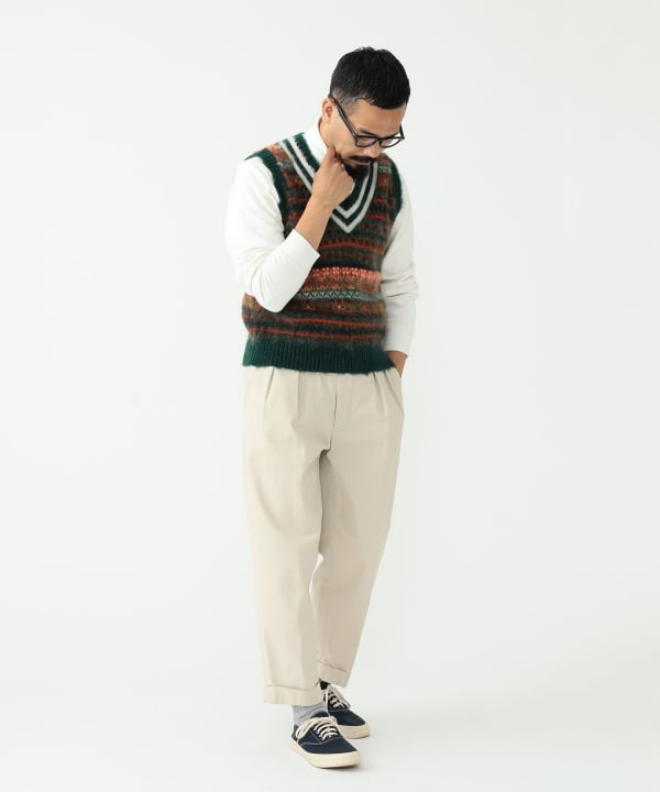 BEAMS PLUS gim × BEAMS PLUS / 別注Shaggy Fair Isle Cricket Vest