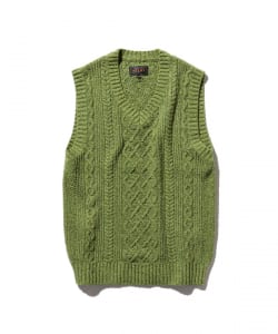【タイムセール】Cotton Linen Vest Alan Pattern