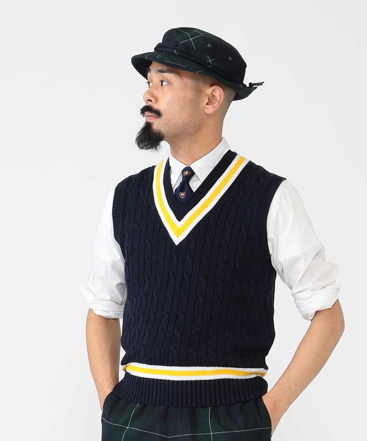 【別注】ALAN PAINE アラン ペイン / Cotton Cricket Vest トップス MEN DK. NAVY 42 【別注】ALAN PAINE アラン ペイン / Cotton Cricket Vest トップス MEN DK. NAVY 42