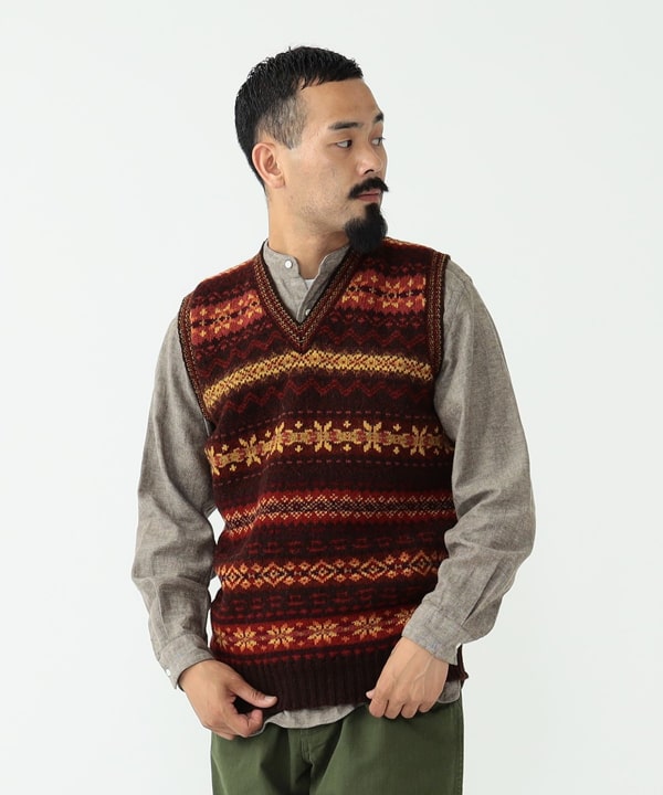 Jamieson's × BEAMS PLUS / 別注 V Neck Knit Vest-