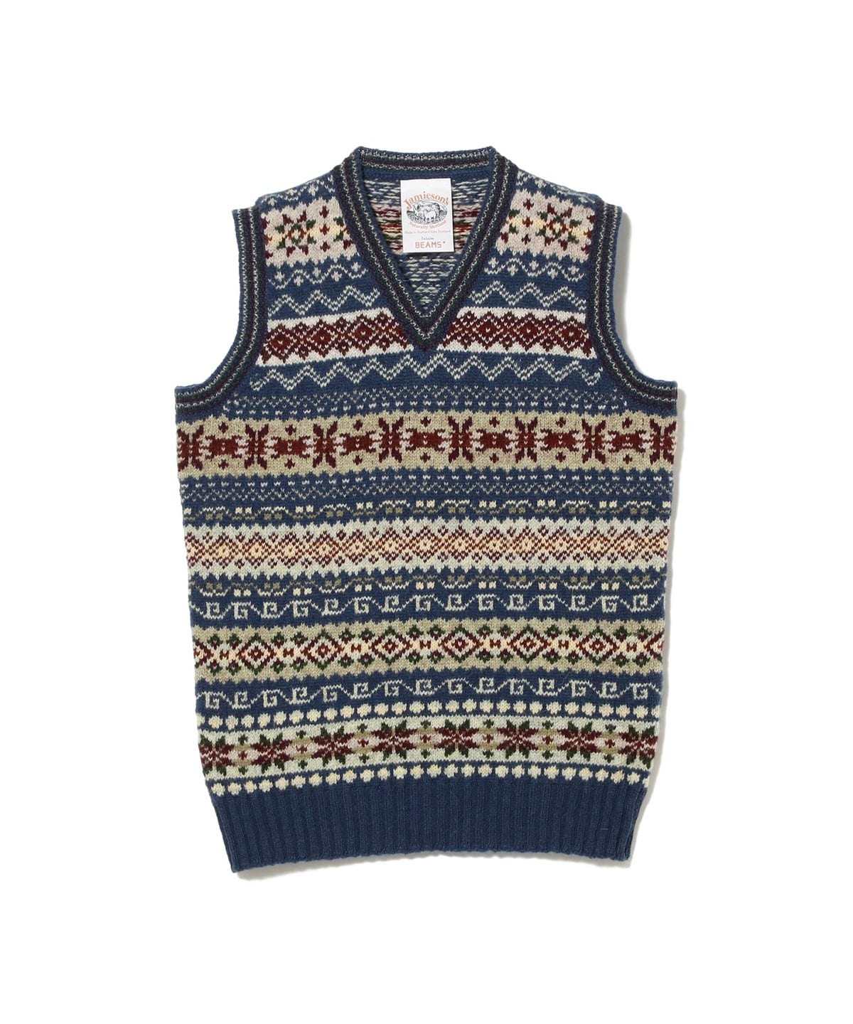 Jamieson's × BEAMS PLUS / 別注 V Neck Knit Vest