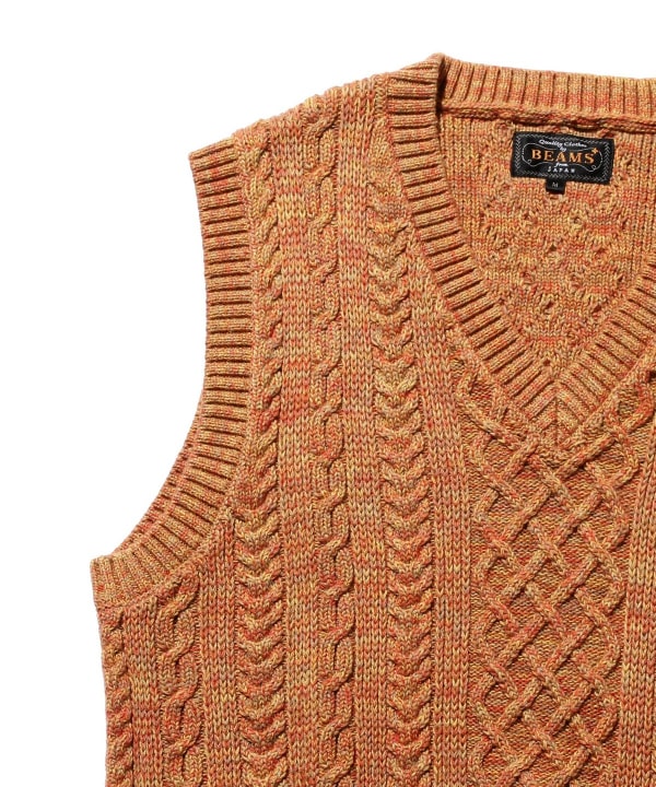 BEAMS PLUS（ビームス プラス）Cotton Linen Vest Alan Pattern