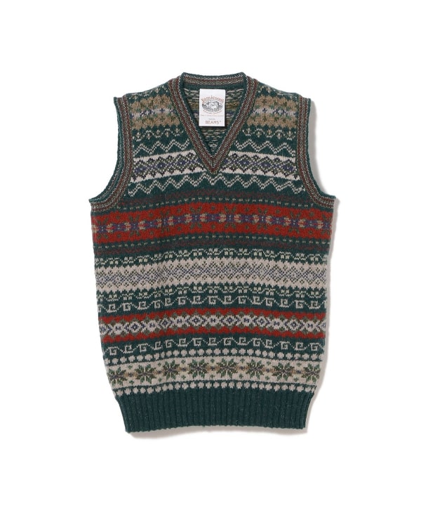 BEAMS PLUS×JAMIESON'S別注V-Neck Knit Vest BEAMS PLUS（ビームス プラス）【別注】JAMIESON`S / Fairsile V