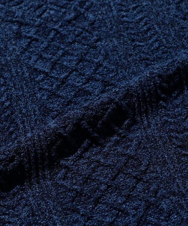 未使用タグ付 BEAMS PLUS インディゴ染め ニットベスト Ｍ BEAMS PLUS（ビームス プラス）Alan Pattern Vest Cotton