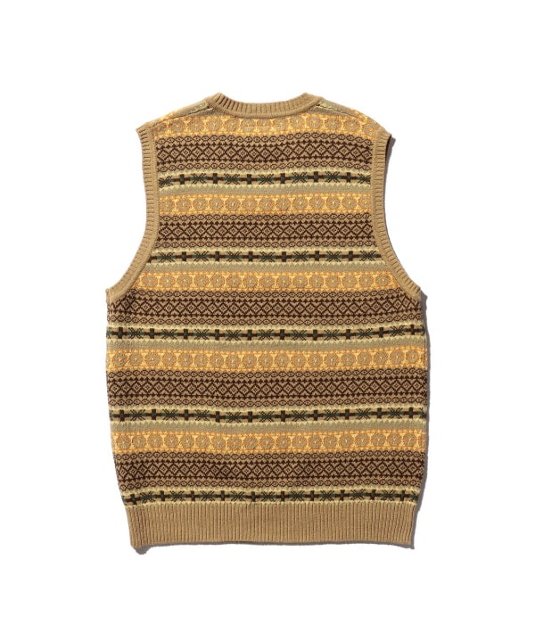 史上一番安い BEAMS PLUS（ビームス プラス）Cotton (Linen) Vest Fair Isle ジャケット・アウター