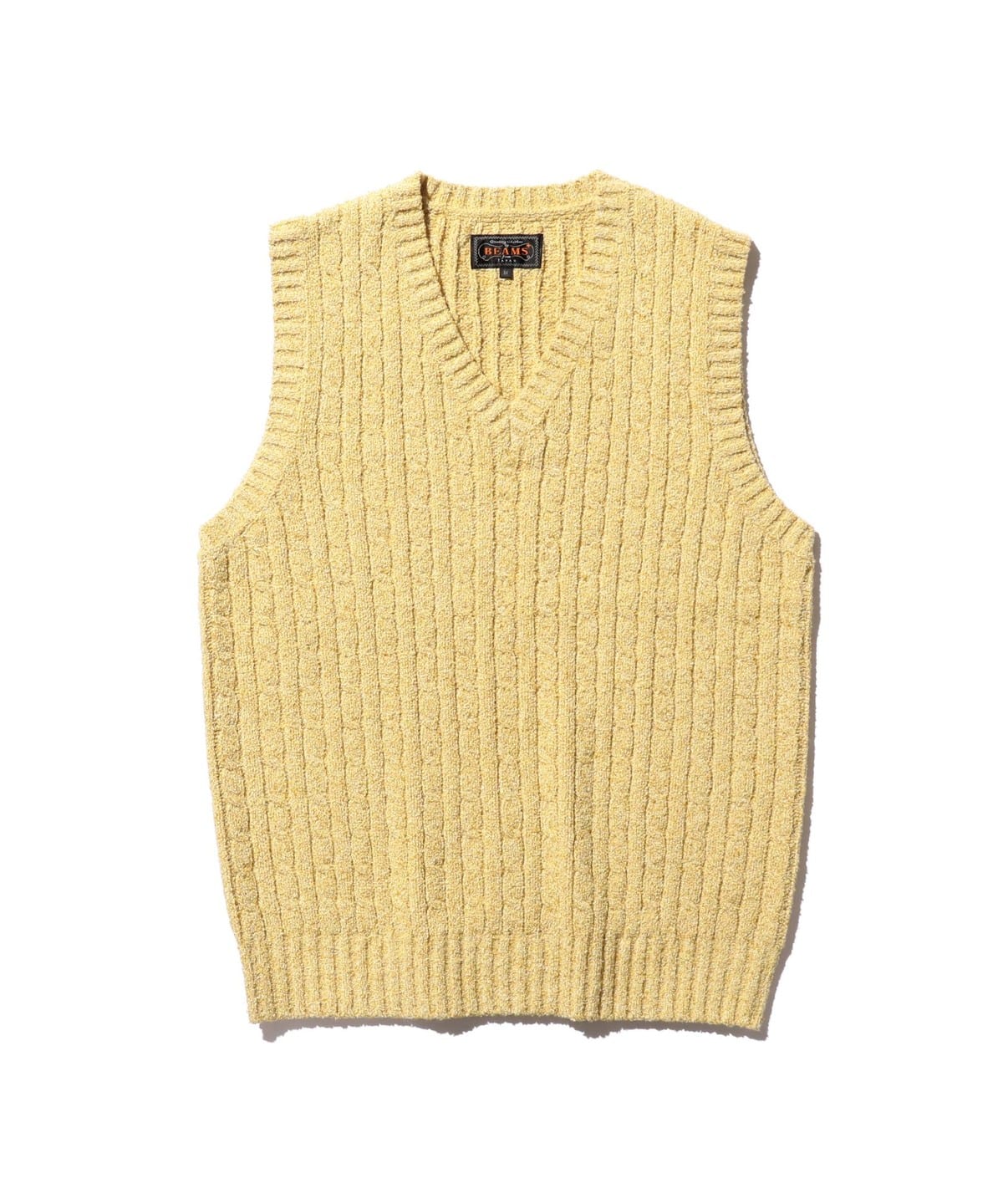 Cable Vest Cotton Linen トップス MEN BEIGE XL Cable Vest Cotton Linen トップス MEN BEIGE XL