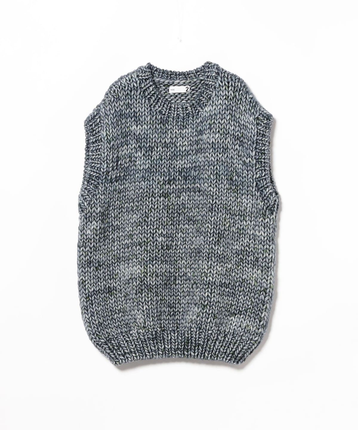 ts(s) ティーエスエス / Hand Dye Wool Roving Yarn Knit / Hand Knit Crew Neck Vest トップス MEN BLUE 2 ts(s) ティーエスエス / Hand Dye Wool Roving Yarn Knit / Hand Knit Crew Neck Vest トップス MEN BLUE 2