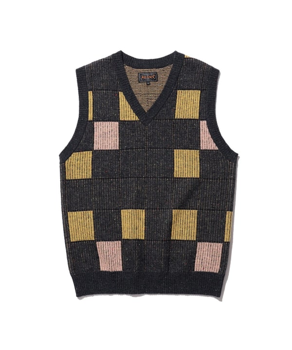 BEAMS PLUS（ビームス プラス）Knit Vest Block Pattern